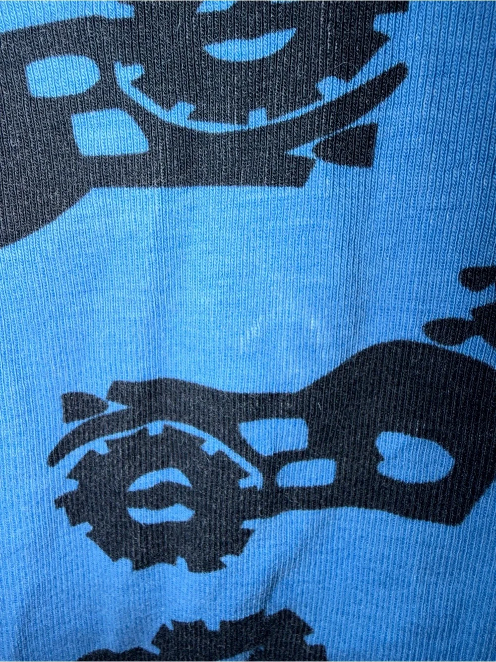 Hanna Andersson Blue and Black Motorcycle Pajama Set